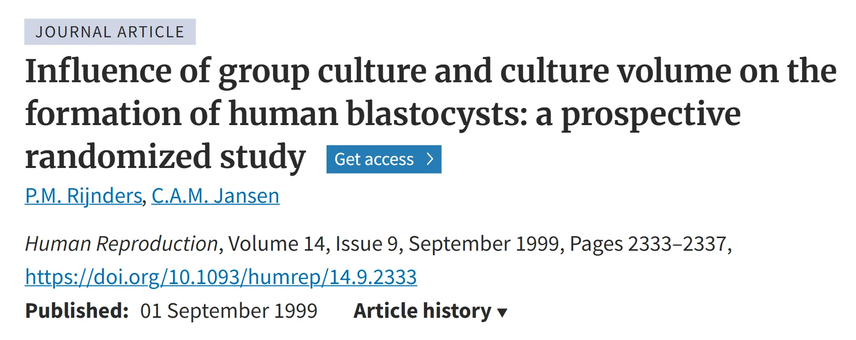 Embryo-Derived Growth Factors in IVF Culture: Does Volume Matter When Embryos Develop Alone in Nature?