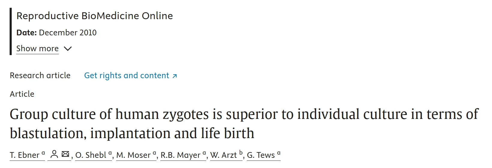 Embryo-Derived Growth Factors in IVF Culture: Does Volume Matter When Embryos Develop Alone in Nature?