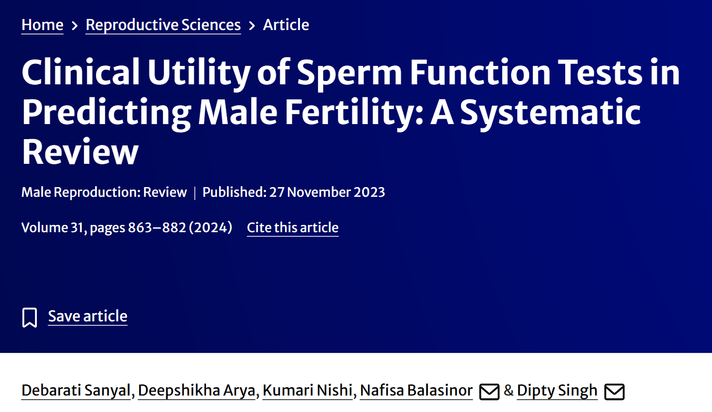 Saadat Hassan: Sperm Function Testing – Can Advanced Diagnostics Guide IVF and ICSI Selection?